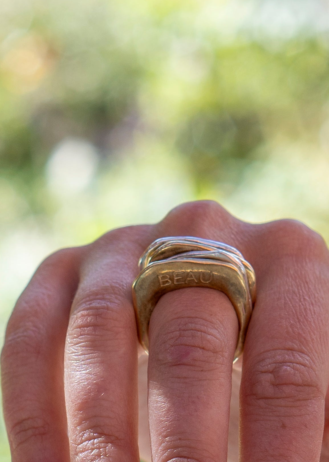 Engraved Cassia Slender Stacking Ring