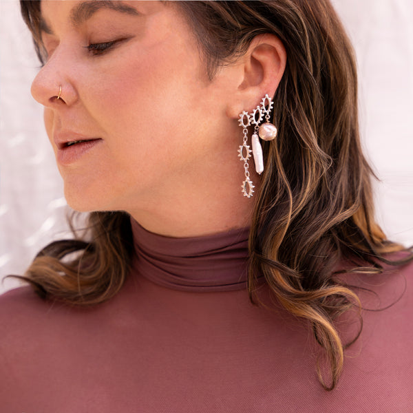 Helia 2 link paired with other earrings