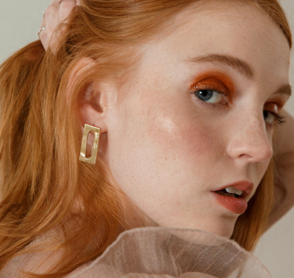 Perfectly Imperfect Sterling SIlver Rectangle Studs - Dante Perozzi Jewelry