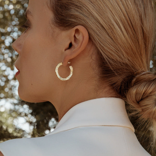 1 inch Nyx Hoops in Brass or Silver