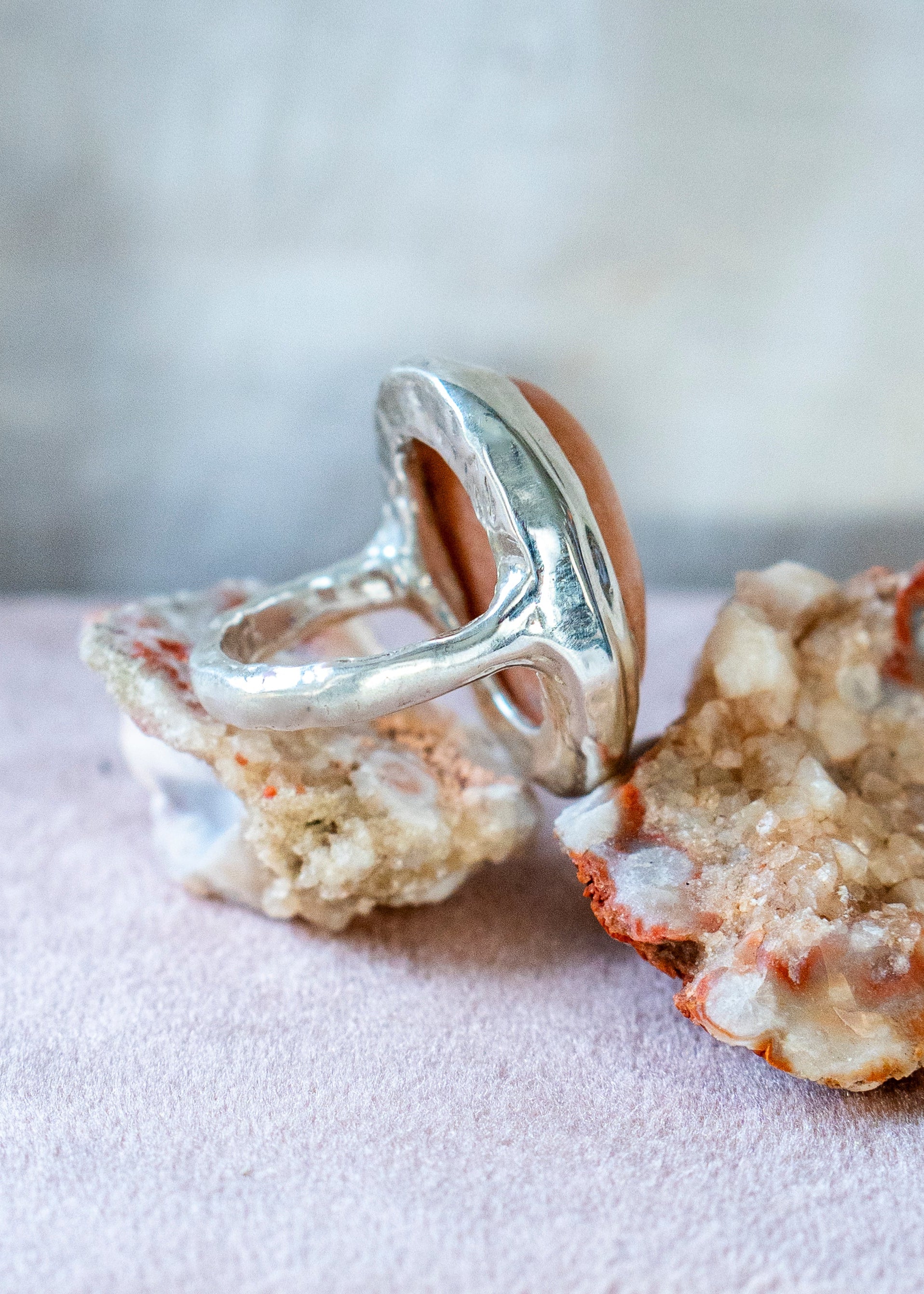 OOAK Fossilized Palm Ring