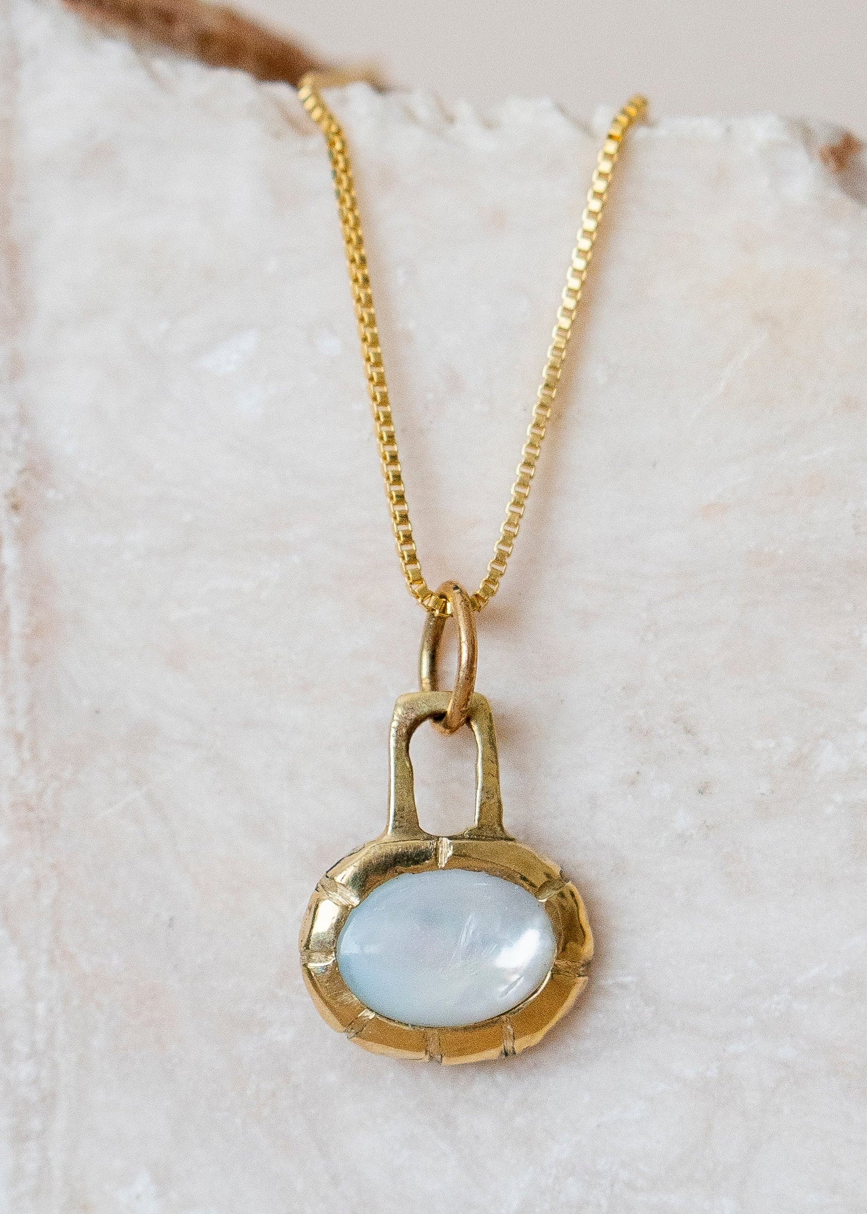 Notched Mother of Pearl Pendant