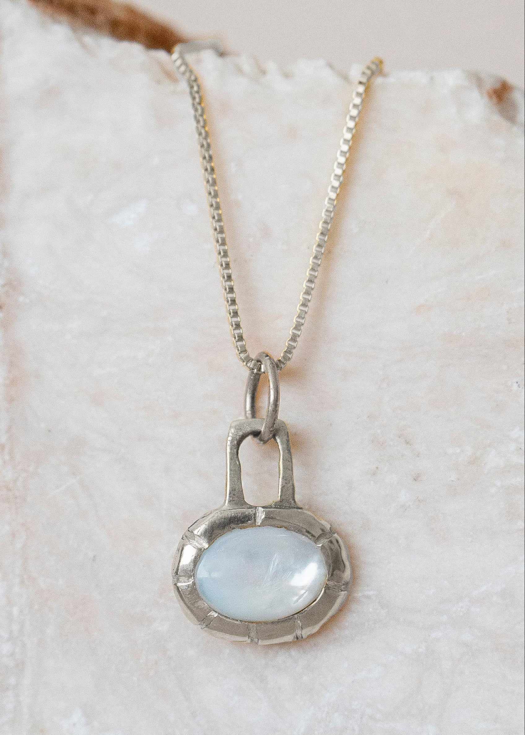 Notched Mother of Pearl Pendant