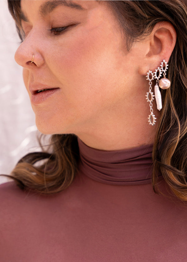 Helia 2 link paired with other earrings