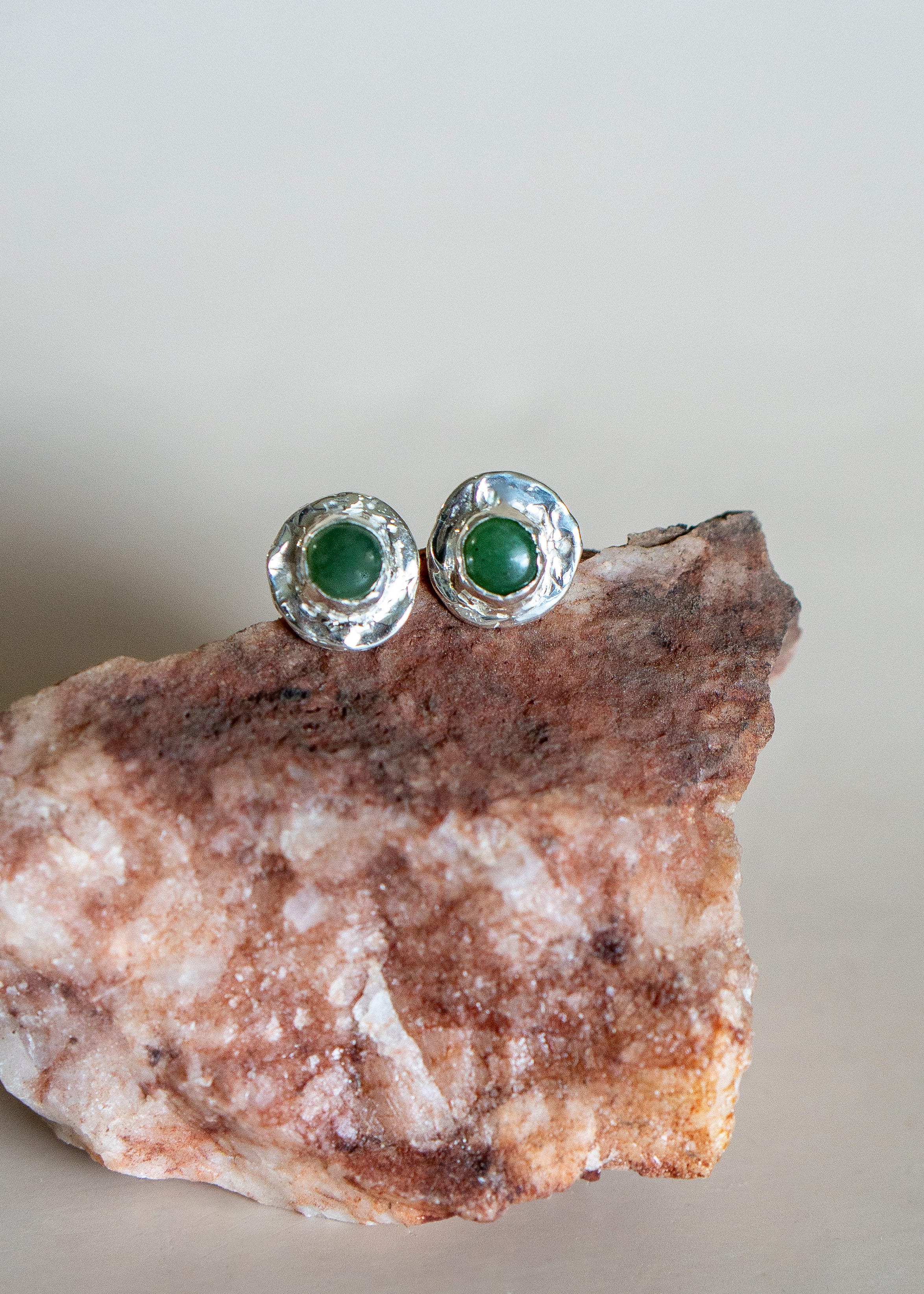 Nephrite Jade Rhea Studs