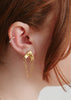 Golden Trails Dangles on Model up close