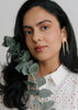 Pearl Trail Dangle Earrings on Model