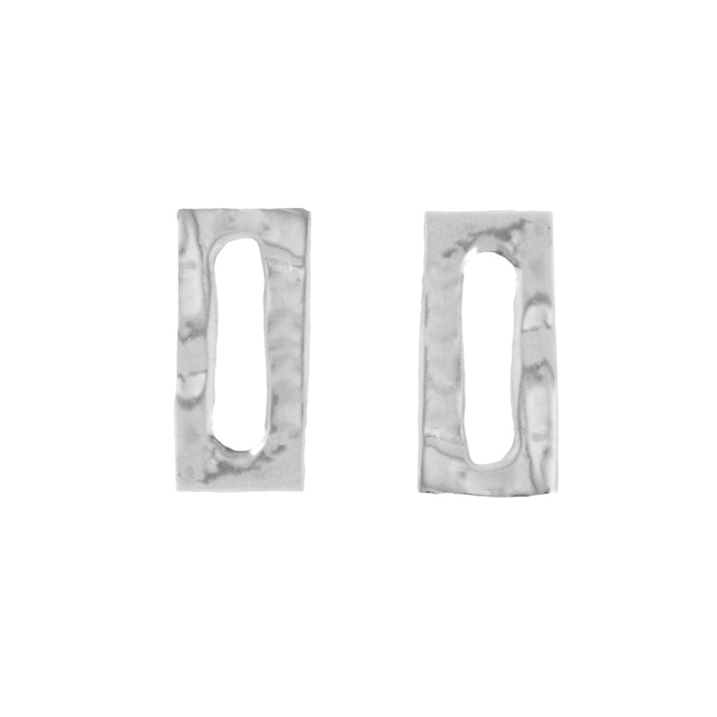 Perfectly Imperfect Sterling SIlver Rectangle Studs - Dante Perozzi Jewelry